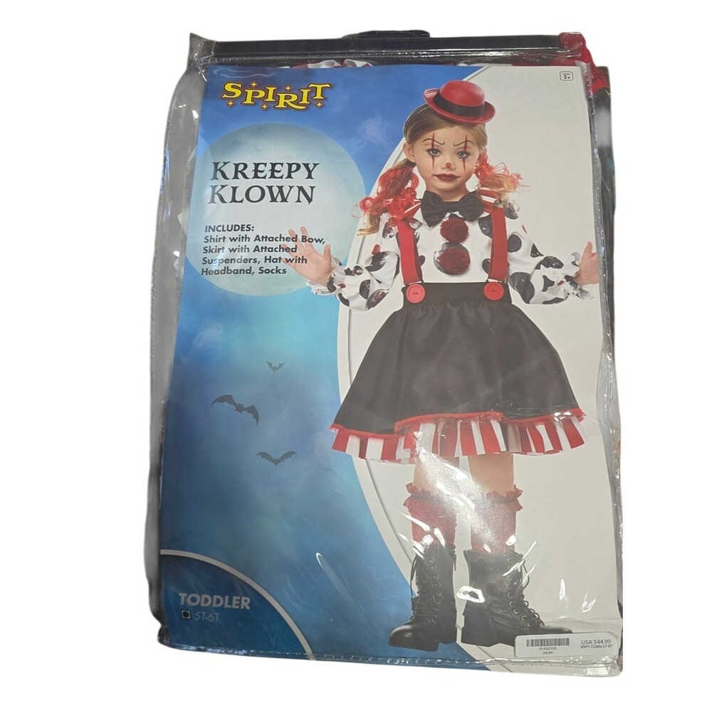 Spirit Kreepy Klown Toddler Costume - Black & Red